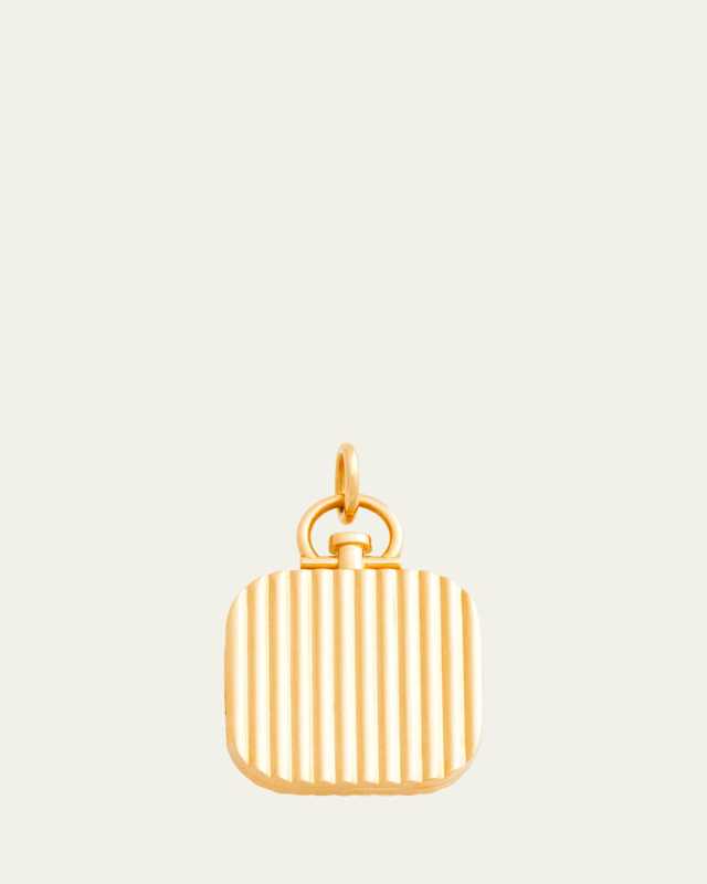 Square Barre Photo Locket in 18K Yellow Gold